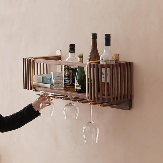 Wall Mounted Wood Wine Rack