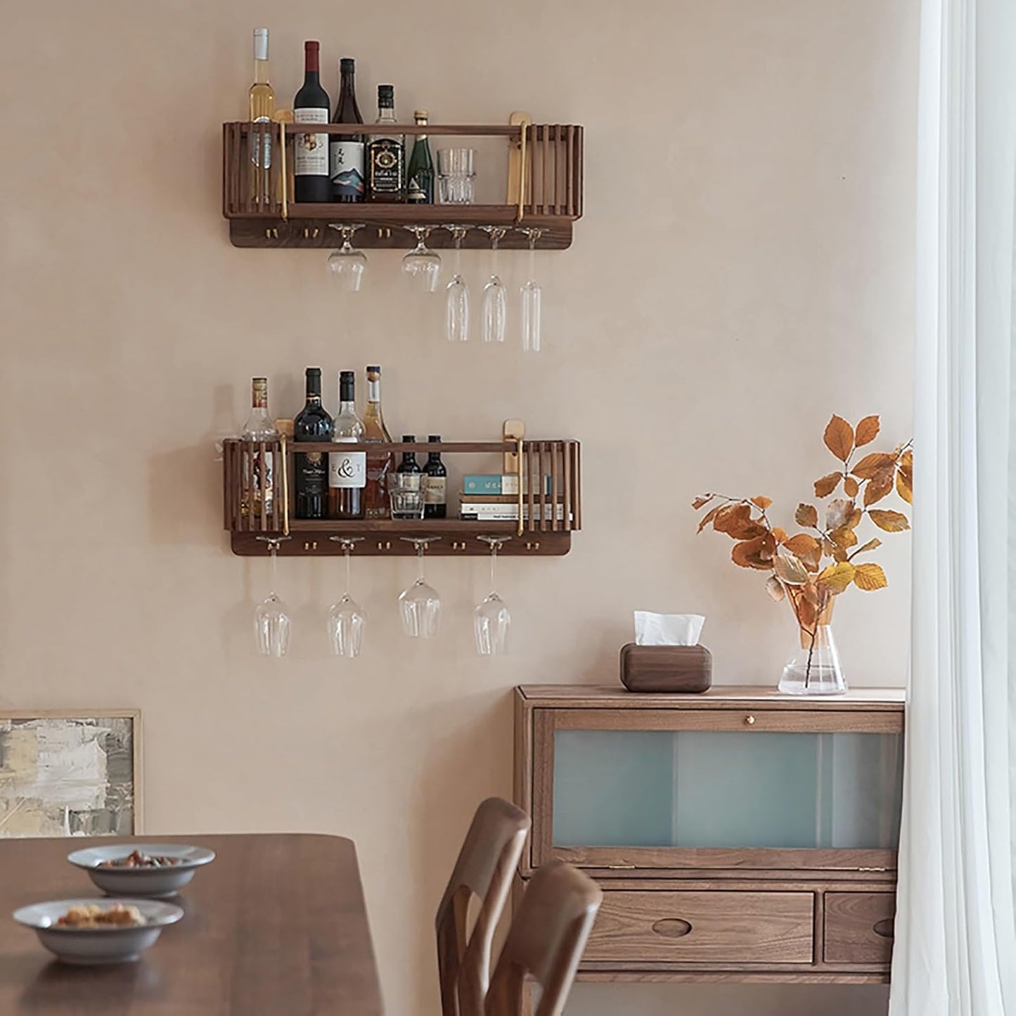 Wall Mounted Wood Wine Rack