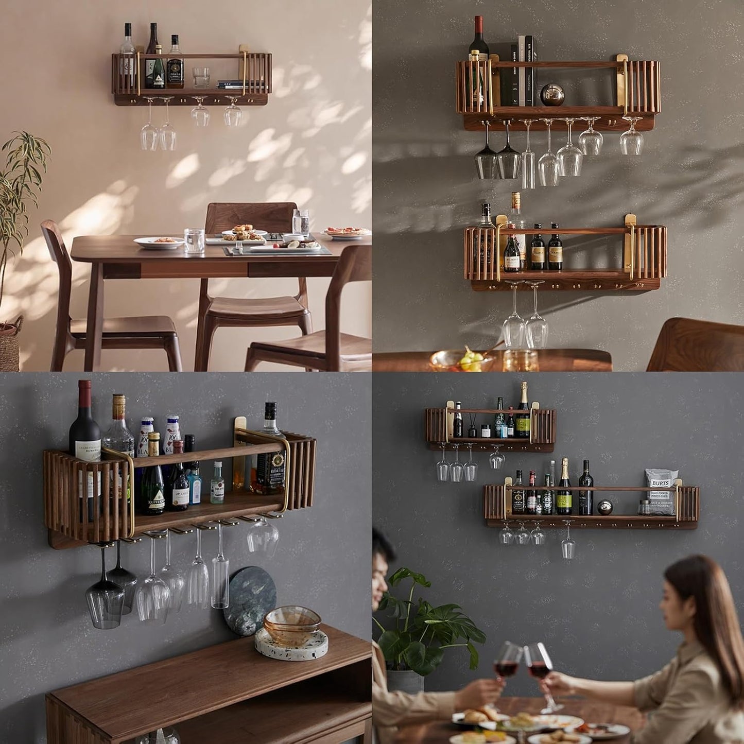 Wall Mounted Wood Wine Rack